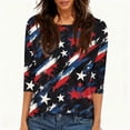 thumbnail image 4 of Women's 250 Anniversary Usa Shirt American Flag Print 3/4 Length Sleeve Womens Tops Summer Casual Independence Day Patriotic Tee Tops, 4 of 4