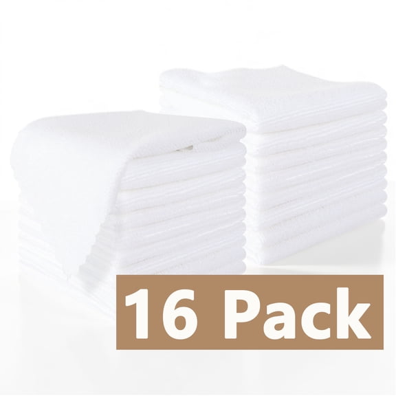 LUIISIS 16 Pack Absorbent Cleaning Cloth, Reusable Combed Cotton Cleaning Rags Bulk, Lint Free Washable Rags for Home, Kitchen, Car, Garage or Shop, 10.6''x10.6''
