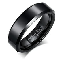 Matte Black Tungsten Carbide Wedding Band Ring Women Men 6mm or 8mm Ginger Lyne Collection