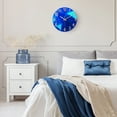 thumbnail image 3 of Blue Wall Clock Battery Operated 14 Inch Modern Wall Clock Non Ticking Glass Clock for Living Room Kitchen Home Office, 3 of 7