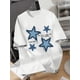 thumbnail image 1 of Loose-Fitting Round-Neck T-Shirt for Women with Star Letter Print, Lightweight Pullover for Spring And Summer, Short-Sleeved Casual Sports Top., 1 of 6