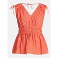 thumbnail image 6 of Time and Tru Women's Ruched Tie Shoulder Top, Sizes XS-XXXL, 6 of 6