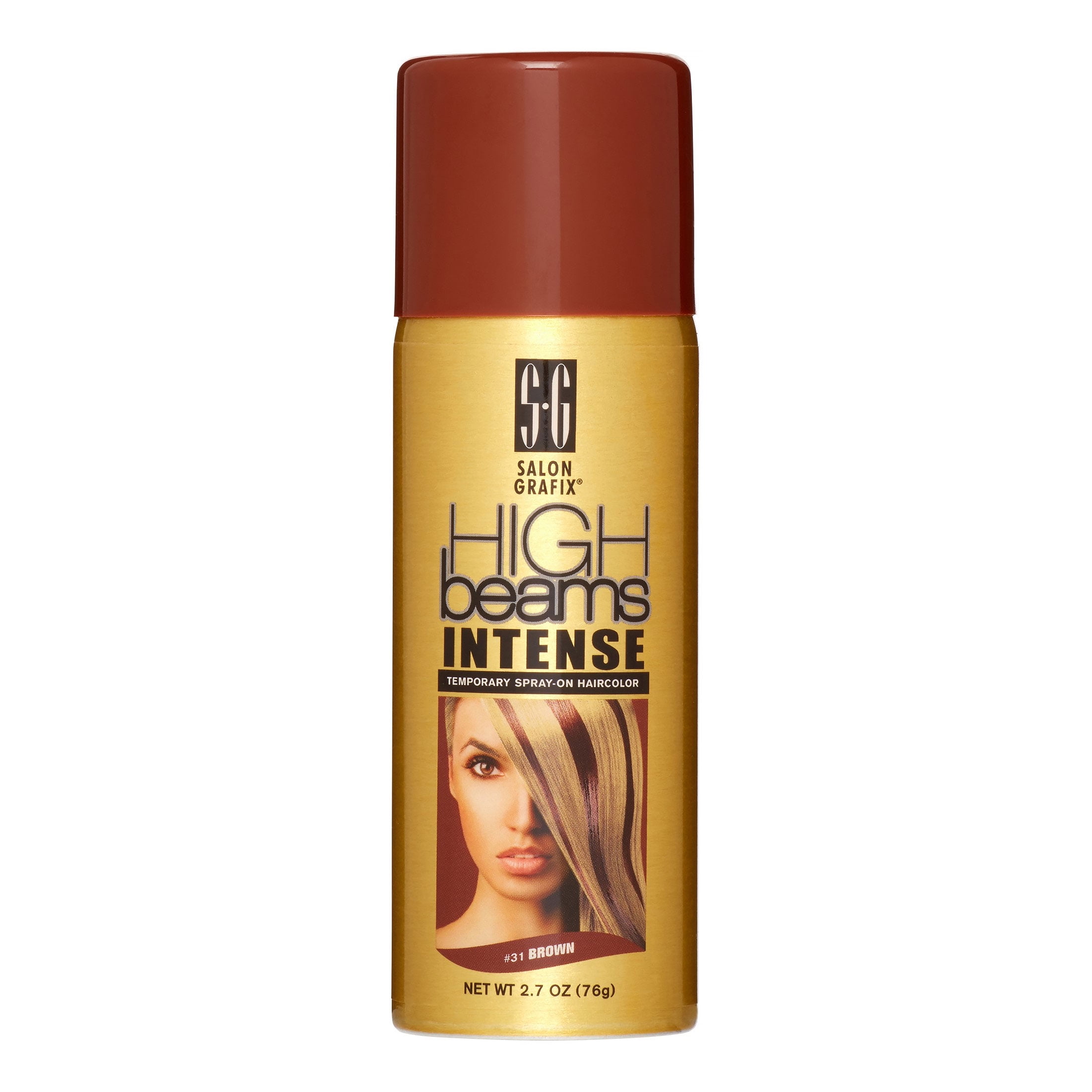 High Beams Intense Temporary Spray On Hair Color, Brown, 2.7 Oz.,12 