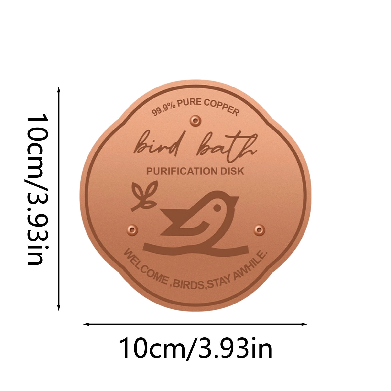 UJMNHYGT Bird Bath Copper Disk, Reinforced Pure Copper Disk for Physical Safe Clean Water All-Season, Universal Fit for Outdoor Birdbaths Bowl with Point Support Bird Bath Solar