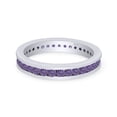 thumbnail image 3 of AFFY Round Shape Simulated Alexandrite Full Eternity Band Ring In 14K White Gold Over Sterling Silver, Ring Size-7, 3 of 6