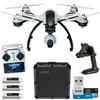 Yuneec Q500 Typhoon Quadcopter Drone w/ 3-Axis Gimbal Camera, Steady Grip, Deluxe Case + 3 Batteries and Lexar 64GB Card Bundle