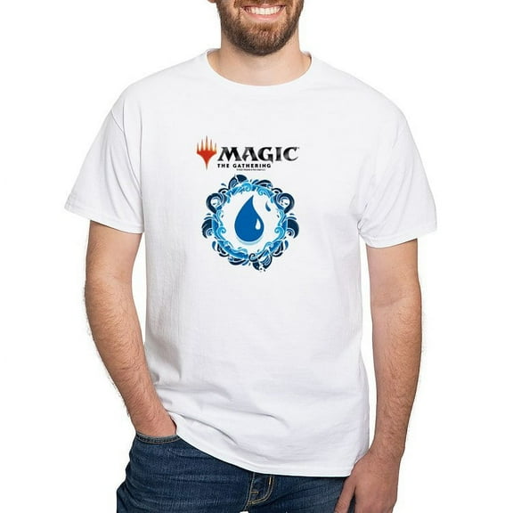 CafePress - Magic Blue Mana Symbol T Shirt - Men's White Classic Cotton T-Shirts