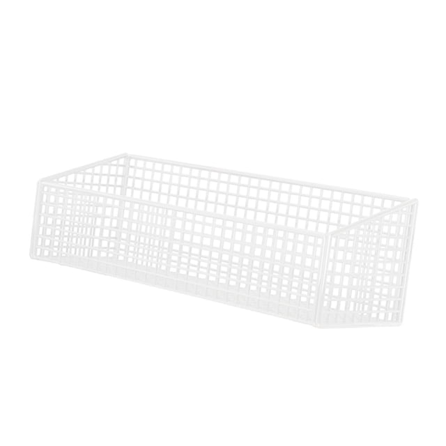 Cesta de alambre para pared, frutero, contenedor de malla metálica, resistente, para almacenamiento en la cocina. Blanco L