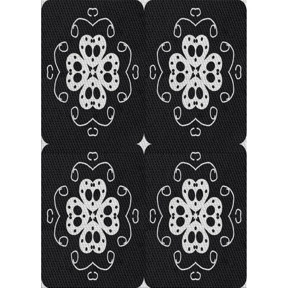 Ahgly Company Indoor Rectangle Patterned Black Novelty Area Rugs, 2' x 4'