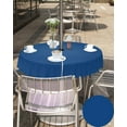 thumbnail image 5 of Navy Blue Solid Color Table Cover forOutdoor Tablecloth with Umbrella Hole and Zipper, Round Tables Waterproof Tabletop Collection for Patio, Garden, Picnic, Camping 60R, 5 of 6