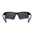 thumbnail image 4 of Classic Mens Baseball Half Rim Wrap Around Plastic Sunglasses Black Grey, 4 of 4