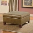 thumbnail image 2 of HomePop Ottomane de Rangement de Luxe Transitionnelle en Similicuir, Brun Vieilli, 2 of 10