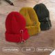thumbnail image 2 of Gorro de punto de Hip Hop para mujer y hombre, gorro elástico sin aros de Metal, básico, con agujeros rasgados, Unisex, 2 of 4