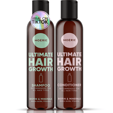 MOERIE Mineral Shampoo & Hair Conditioner Set – For Longer, Thicker, Fuller Hair - Vegan Hair Products – Paraben Free Hair Products – All Hair Types – Reverse Hair Loss - 2 x 8.5 fl oz (251ml)