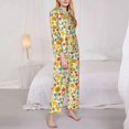 thumbnail image 2 of KLL Forest Mushrooms Print Women's Long Sleeve Pajamas with Pants Sleepwear Loungewear 2 Set-Large, 2 of 8
