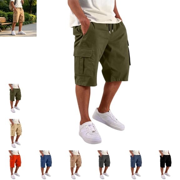 Mfakffe Shorts for Men Casual Loose Fashion Drawstring Design Outdoor Cargo Shorts Comfy Versatile Cool Shorts for Hiking