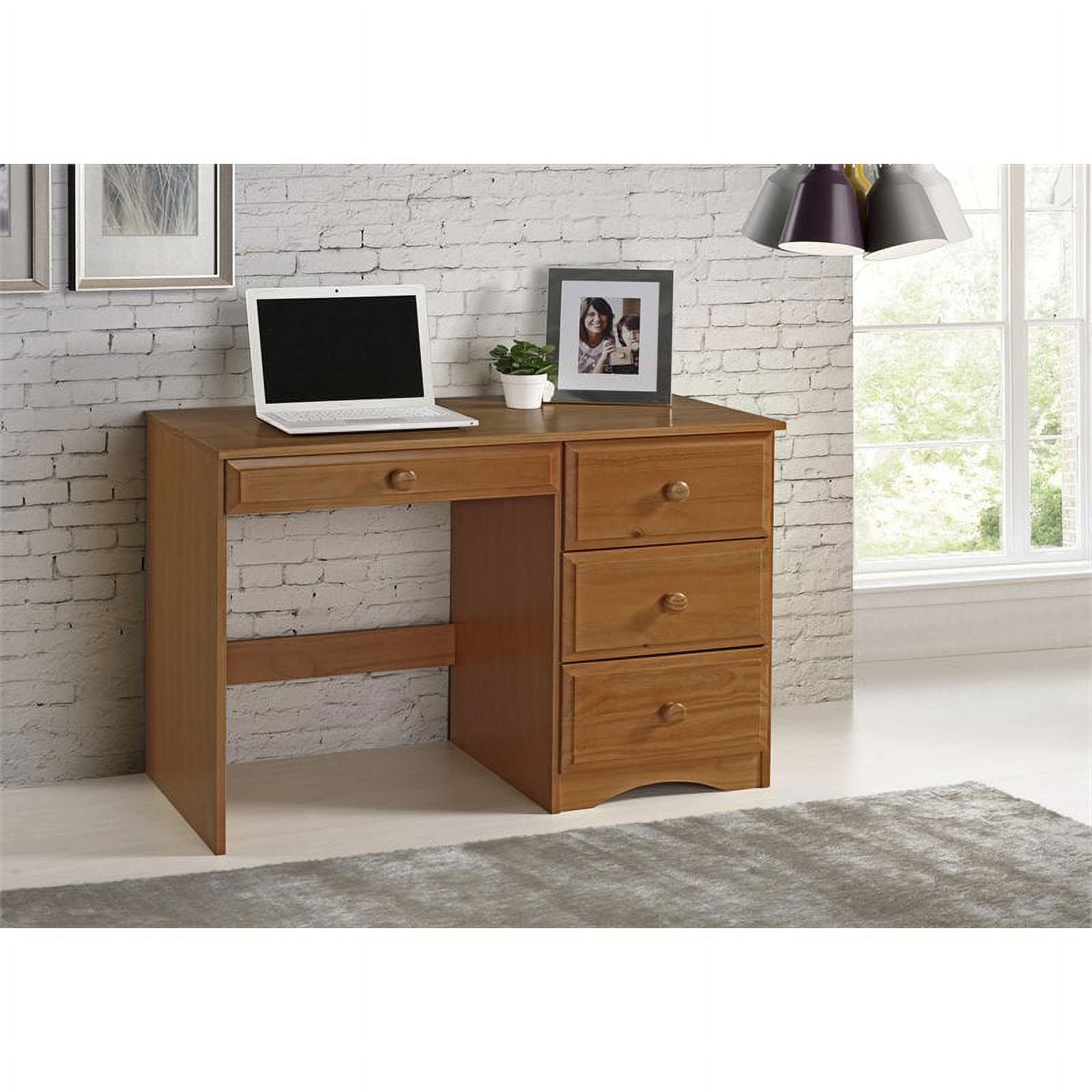 Camaflexi Essentials 43.5 in. Rectangular Castanho Wood 4 Drawer Writing  Desk 41129 - The Home Depot