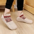 thumbnail image 5 of AMITOFO Slipper Socks for Men Thick Thermal Fuzzy Socks Winter Soft Warm Fleece Fluffy Socks with Non Skid Gripper Christmas Gift,Beige Size 6-11, 5 of 7