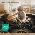 thumbnail image 4 of ODIKA 6'x9' Washable Area Rug Tarot Gothic Details Phase Arch Mystical Motifs Goth Minimalist Refined for Dining Room, Under Table, Office Décor, Non-Slip Chair-Friendly, 4 of 7