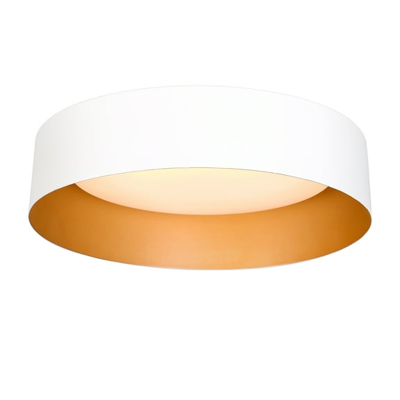 BESTOMINE LED Ceiling Light Fixture,12.5 inch Flush Mount Light Fixture,Matte White with Gold Inside,Dimmable 3000K/Warm White/18W(100w Equiv.),Outdoor Lighting Fixtures Ceiling for Bedroom Hallway