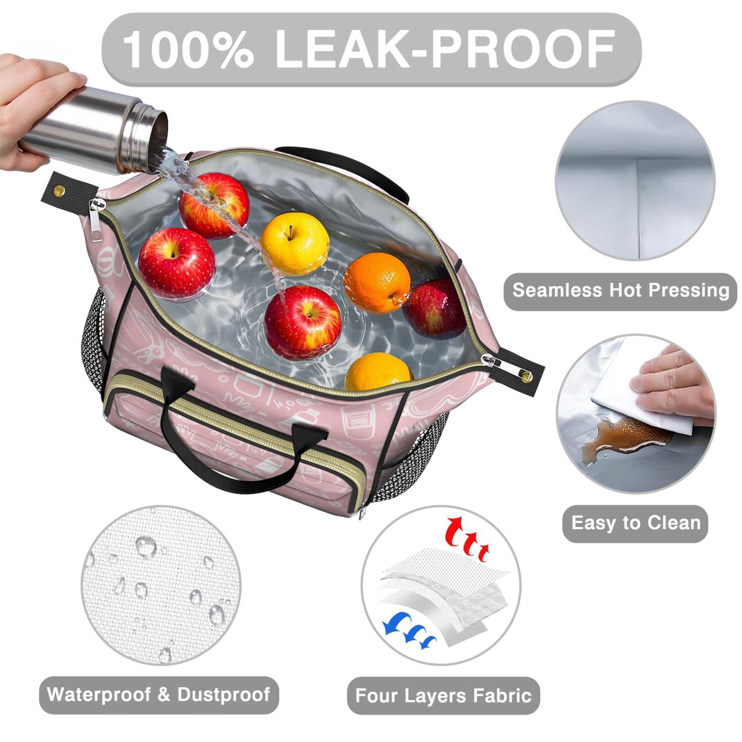 Nurse Nursing Saving Lives Every Day Cute Nurse Aesthetic Nurse Life Cute Funny Future Nurse Large Insulated Lunch Bag Dual Compartment Leakproof Lunch Box Waterproof Cooler Tote with Adjustable Strap