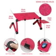 thumbnail image 4 of Laptop Table Adjustable 15kg Notebook Stand Metal 360° Foldable Computer Holder  Rose Red  Cooling Fan, 4 of 10