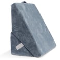 thumbnail image 3 of Bed Wedge Pillow for Sleeping - 7 in 1 Folding Memory Foam Cushion, Body Positioner, Back Support - Grey Velour, 3 of 7