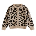thumbnail image 2 of EnJoCho Kid Girls Leopard Knit Cardigan Cute Long Sleeve Open Front 𝖲hrug Sweater Toddler Lightweight Button Down Jacket Girls Knit Cardigan Sweater Back-To-School, 2 of 5