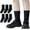 Black 6 Pack, variant on Socks for Boys Toddler Girls Thin Soft School Uniform Dress Socks Seamless Viscose Crew White Navy 4T-15 Years