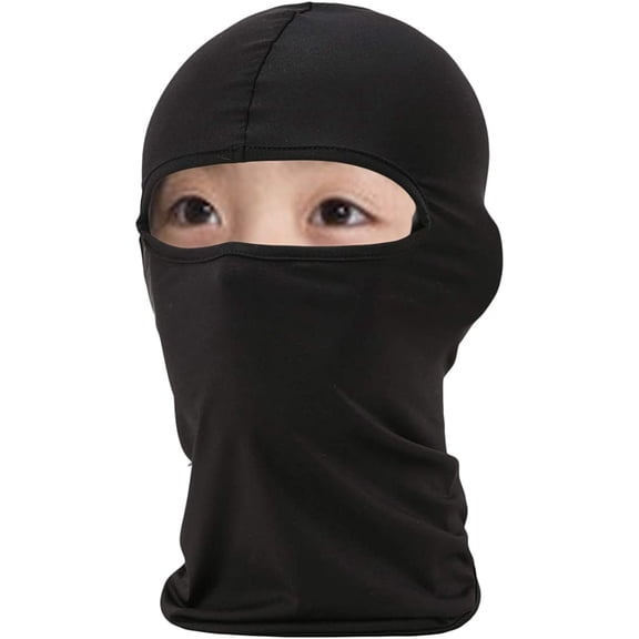 Xhnc Kids Balaclava Thin Helmet Liner Face Mask, Black