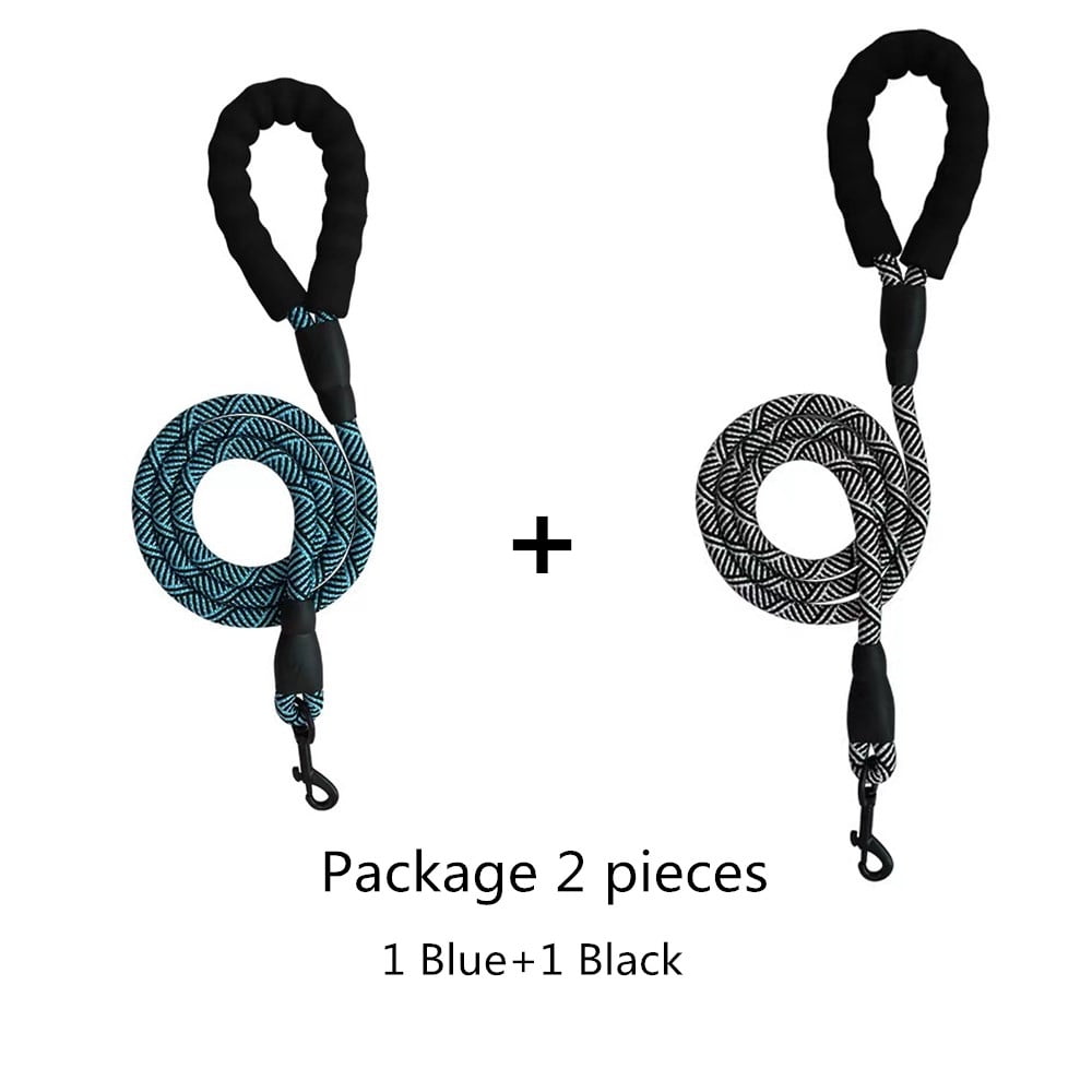 SWIHELP 2 Pack Dog Leash Pet Training 5 FT Padded Handle Puppy Doggie