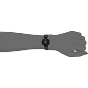 Women's 75/2447BLK Diamond-Accented Watch with Black Leather Band