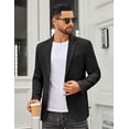 thumbnail image 4 of COOFANDY Mens Black Blazer Casual Suit Jacket Slim Fit Wedding Blazer for Men Lightweight Knit Sport Coat Summer Coat, 4 of 6