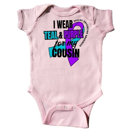 

Inktastic Suicide Prevention I Wear Teal and Purple for My Cousin Gift Baby Boy or Baby Girl Bodysuit
