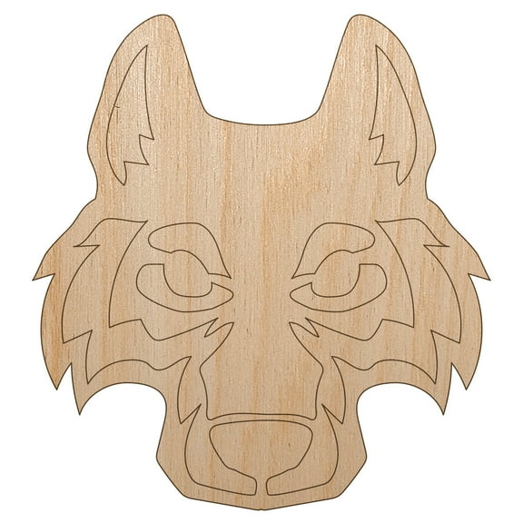 Wolf Head Wood Shape Unfinished Piece Cutout Craft DIY Projects - 4.70 Inch Size - 1/8 Inch Thick