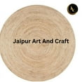 thumbnail image 4 of Jaipur Art And Craft Beautiful Home Jute Rug Design Edge Hand Braided Vibrant Fabric Entryway Carpet (4x4 Sq Ft), 4 of 8