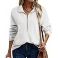 thumbnail image 4 of Women Cardigan Sweaters Lightweight Oversized Sweatshirt&nbsp;Cotton Small Petite White Cardigan Sweaters Crewneck Sweatshirts Long Sleeve Tops My Items, 4 of 6