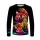 thumbnail image 4 of Hombre Unisex Diario Camiseta 3D Estampado Gráfico Estampados Animal Estampado Manga Larga Tops Casual Bloue Pompotops oipoqjl3905, 4 of 8