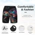 thumbnail image 3 of Daiia Colorful Plant Turtle A Mens Swim Trunks Swim Shorts Quick Dry Swim Shorts with Mesh Lining Pockets-Medium, 3 of 9