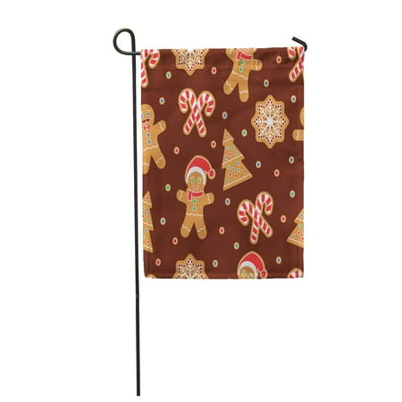 Gardens Mall Christmas Hours SIDONKU Blue Christmas Gingerbread Man Cookies Snow Flake Tree Candy Garden Flag Decorative Flag House Banner 12x18 inch ()