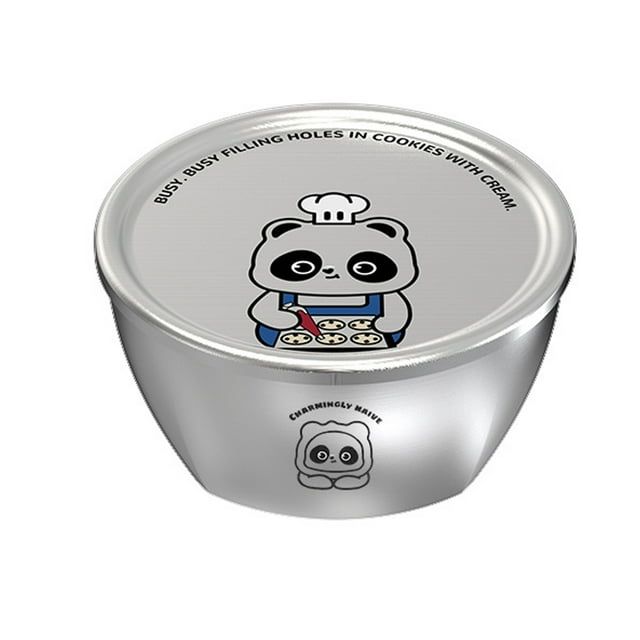 Inteprter Tazón de acero inoxidable resistente al calor de doble capa con dibujos animados para empezar la temporada de comidas de arroz Mostrada tipo+1