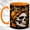 Orange, variant on Leopard Bow Skull Coffee Mug, Gothic Autumn Mug, Ceramic 11 oz