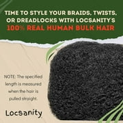 Locsanity Afro Kinky Bulk Hair for Braids, Twists, Extensions & Styling, 8 (1 oz), Jet Black