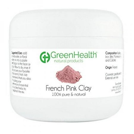 French Pink Clay Powder, 3 oz - 100% Pure & Natural by