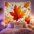 thumbnail image 2 of Large Central Maple Leaf on Swirling Wind Background, Energetic Watercolor for Home Decor Enthusiasts, Fall Art Wall Decor, Housewarming Gift, Tapestry Wall Hanging for Living Room and Bedroom, 2 of 7