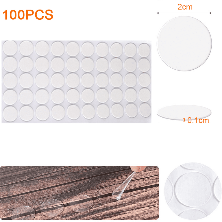 490 Pieces Clear Sticky Tack Removable Round Putty Reusable Transparent  Double-S
