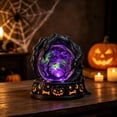 thumbnail image 4 of Clearance Halloween Crystal Ball Decoration, Resin Horror Ball with Ghost Skull Patterns, Spooky Tabletop Decor for Porch Yard Window Party Haunted House, 4 of 5