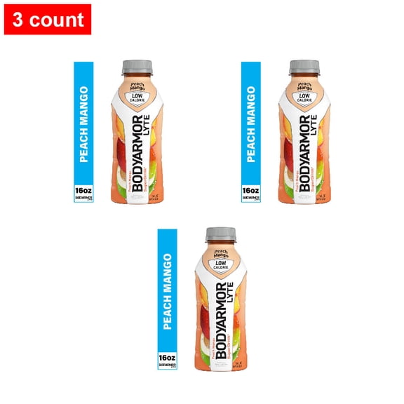 BODYARMOR Lyte Peach Mango Sports Drink Bottle 16 fl oz - 3 count