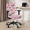 thumbnail image 3 of SCRAWLGOD Panda Love Pink Set of 2 Non-Slip Seat Covers for Office Chairs Stretchable Easy to Remove Swivel Chair Cover Scratch Resistant Desk Chair Slipcovers, 3 of 7