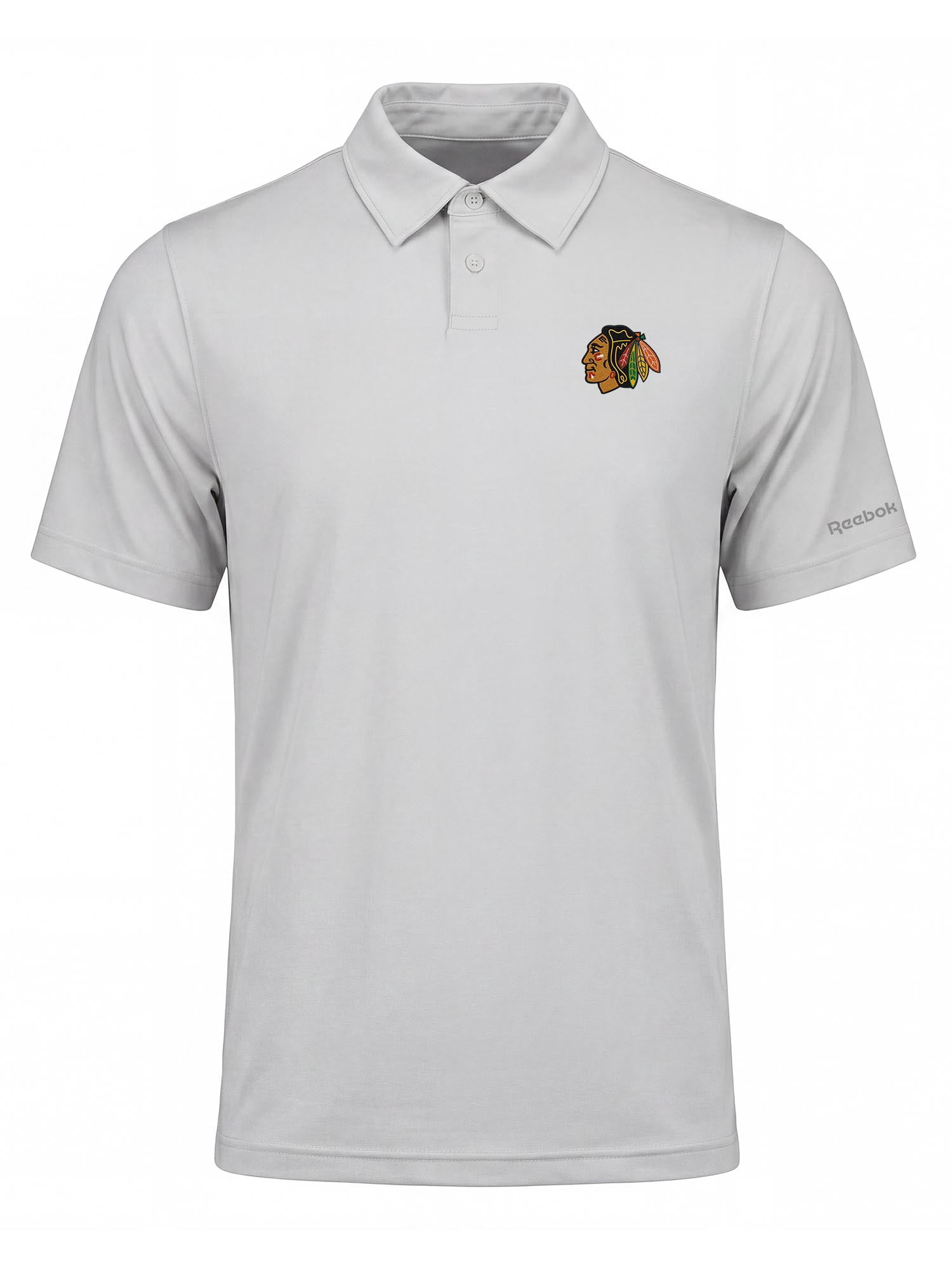 Chicago Blackhawks Reebok Mens Gray Short Sleeve Polo Shirt